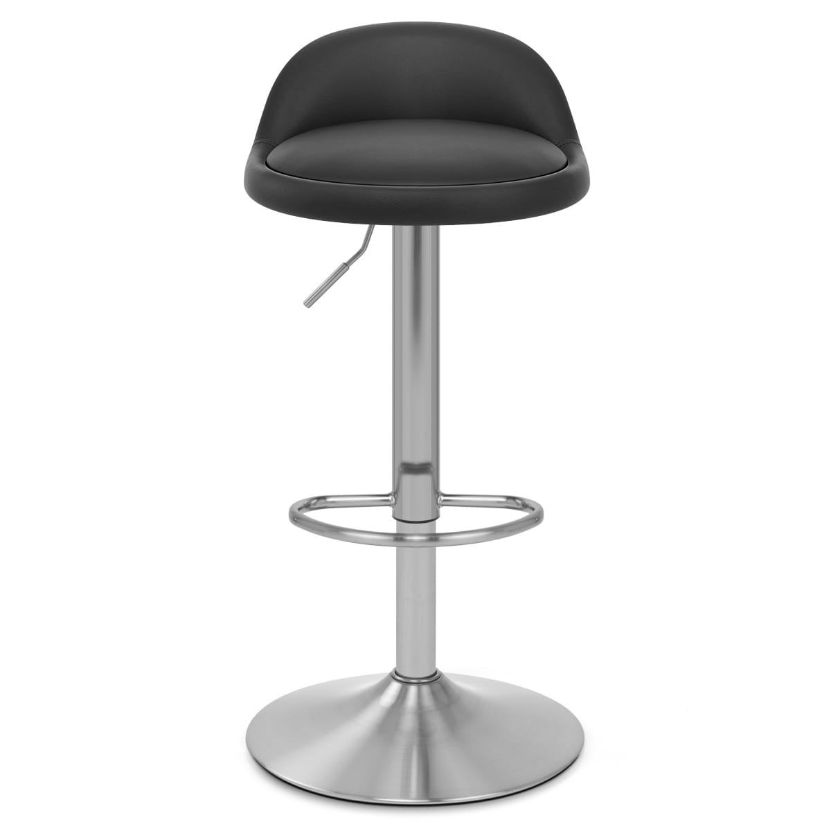 Lulu Brushed Steel Stool Black