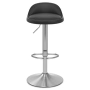 Lulu Brushed Steel Stool Black