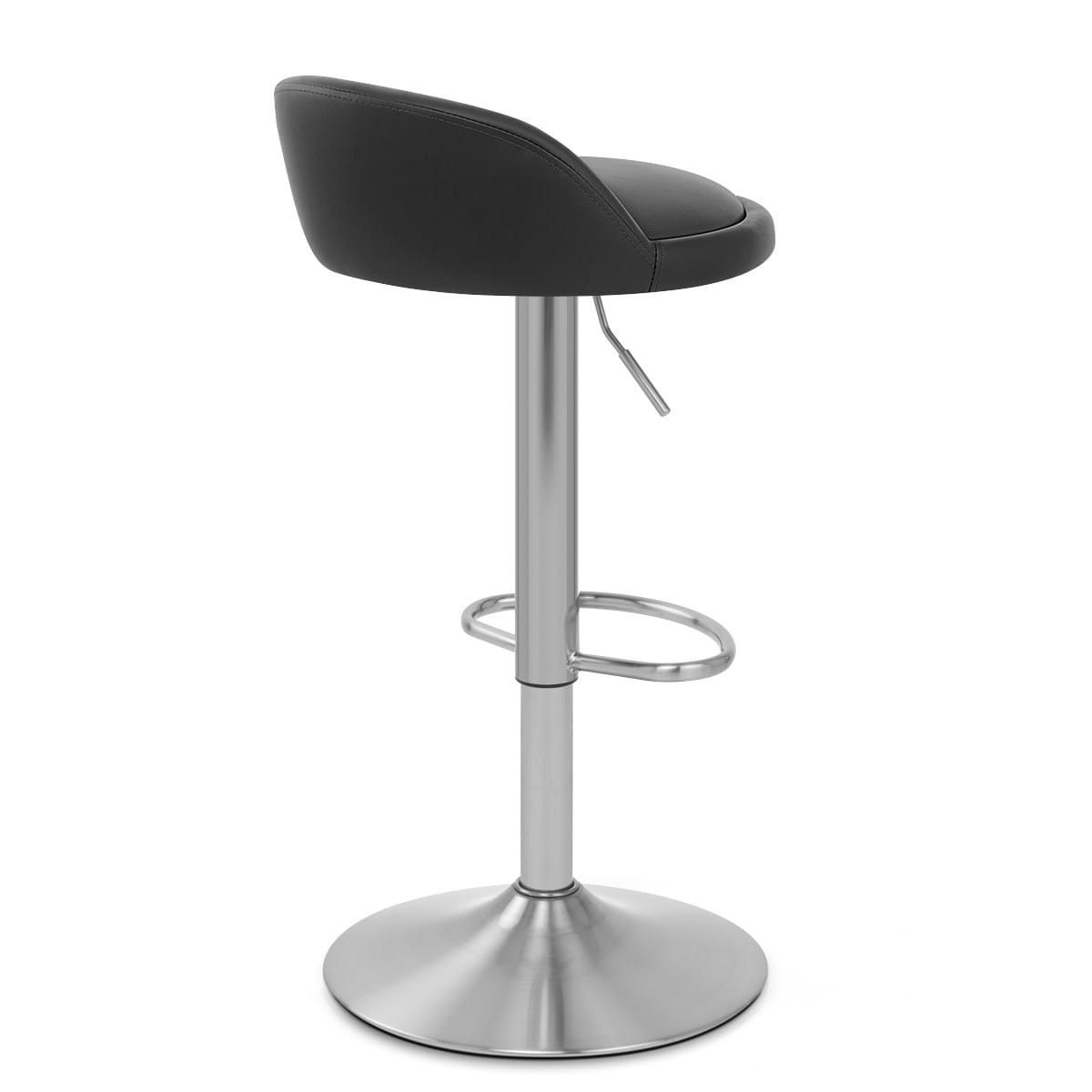 Lulu Brushed Steel Stool Black