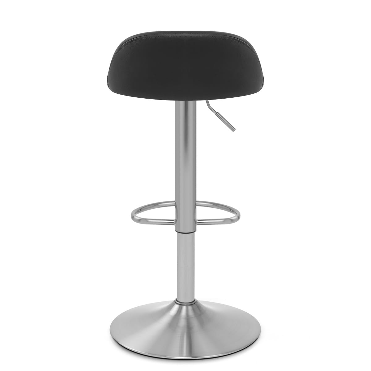 Lulu Brushed Steel Stool Black