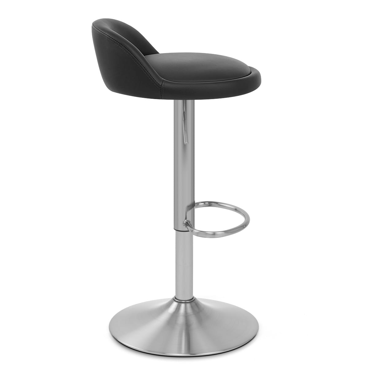 Lulu Brushed Steel Stool Black