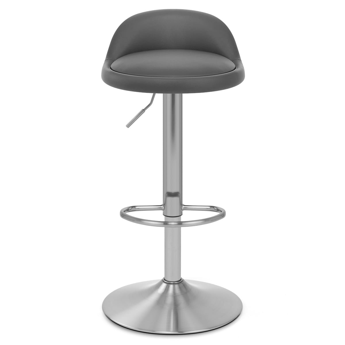 Lulu Brushed Steel Stool Grey