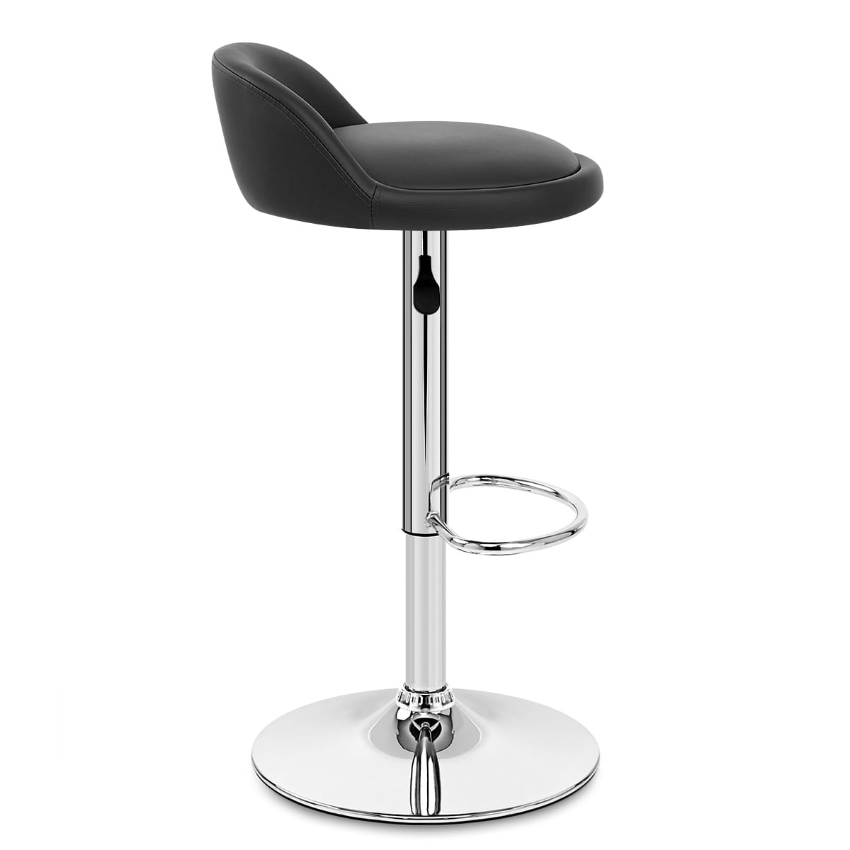 Lulu Real Leather Stool Black