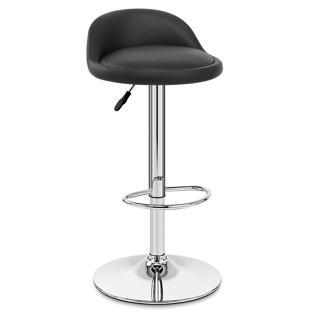 Lulu Real Leather Stool Black