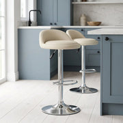 Lulu Real Leather Stool Cream