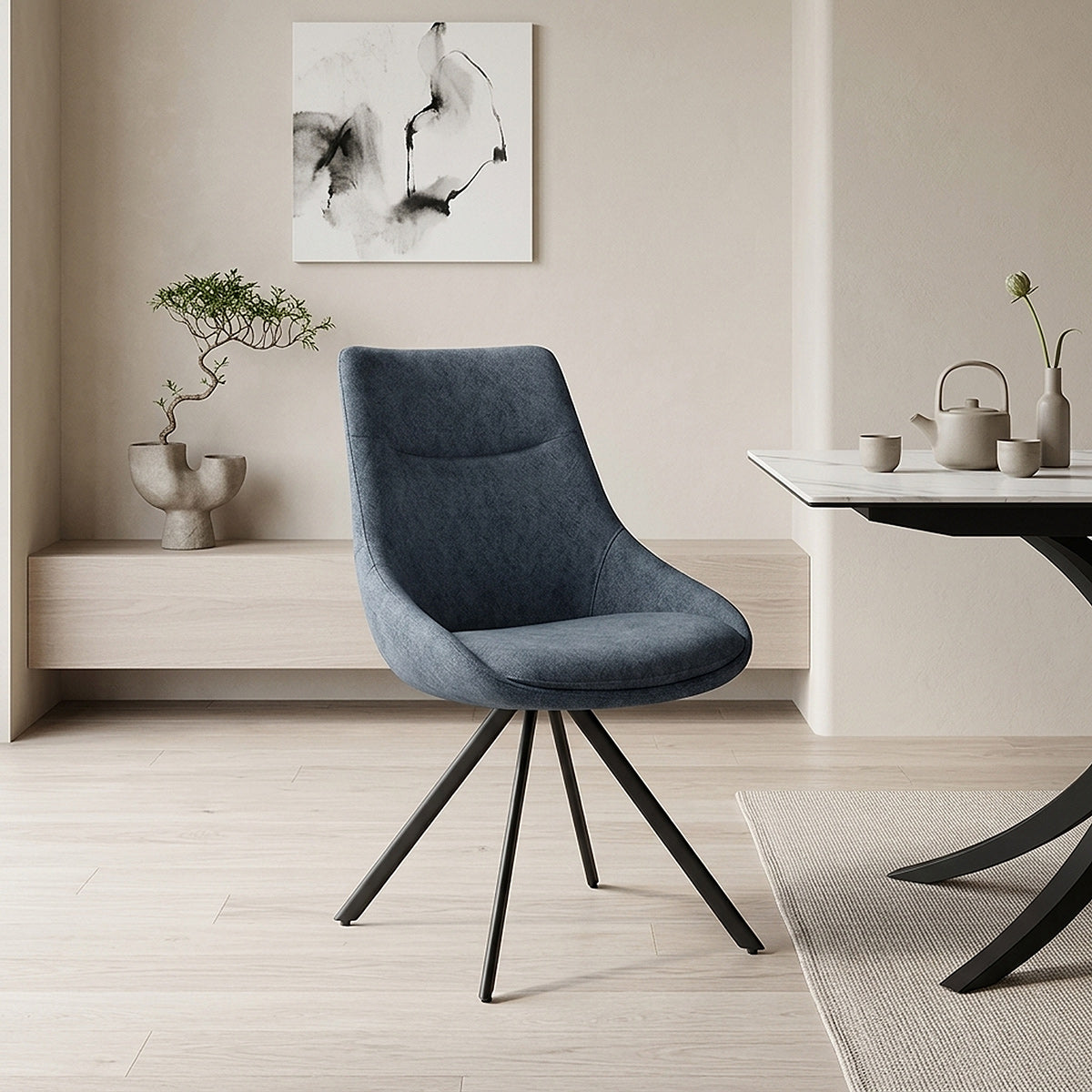 Lure Dining Chair Blue Fabric