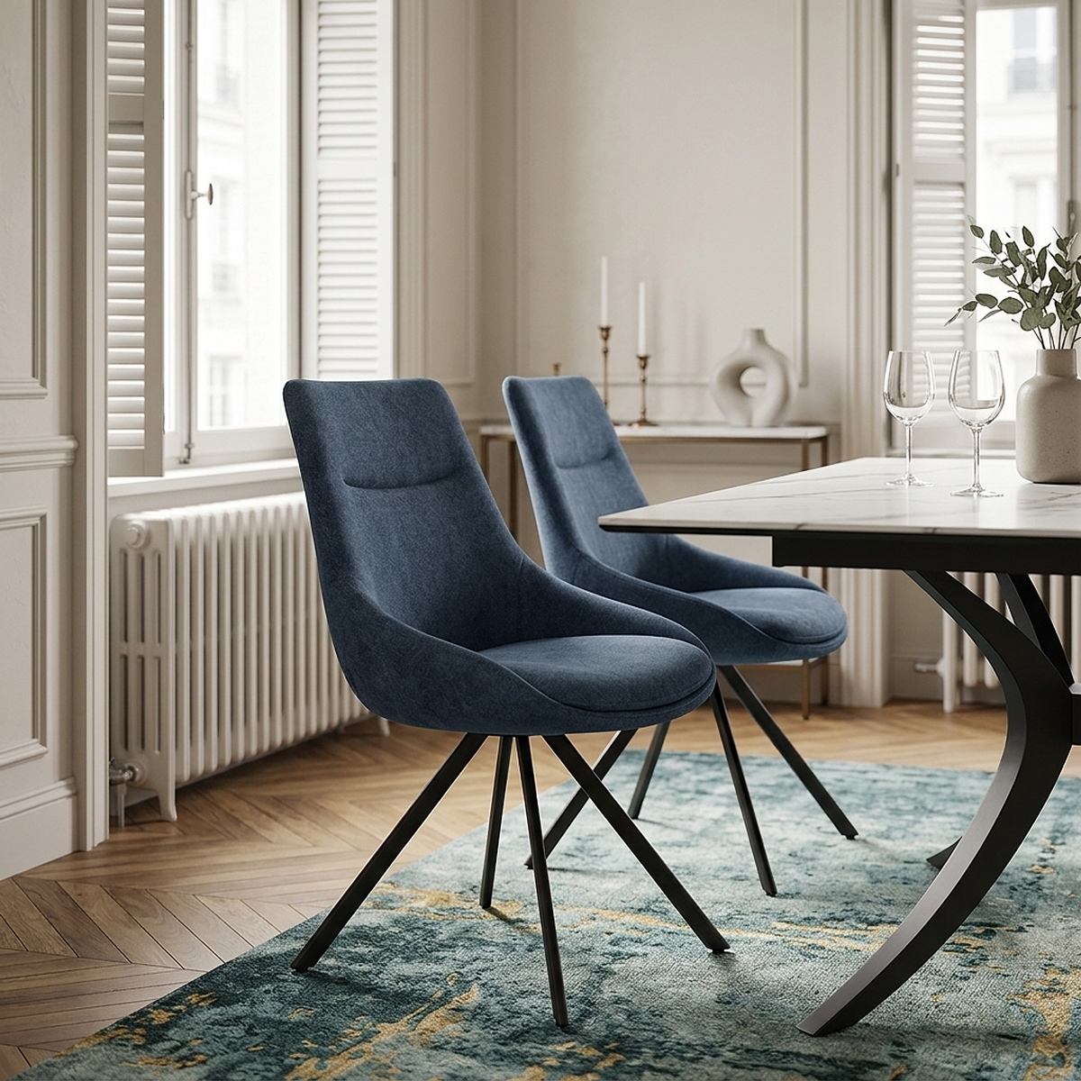 Lure Dining Chair Blue Fabric