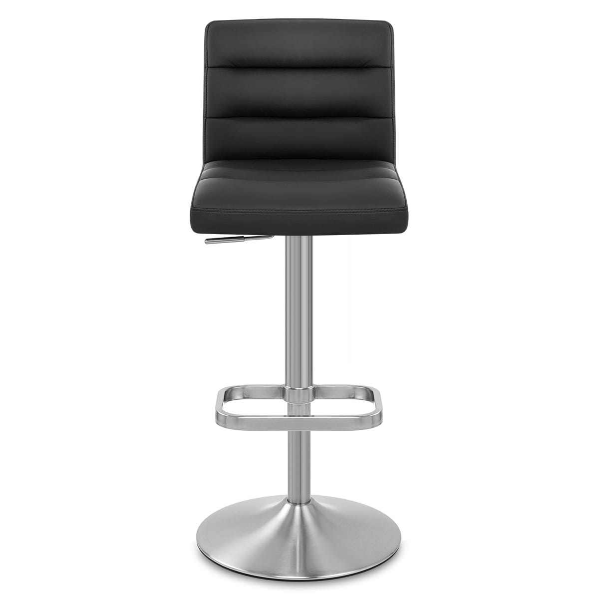 Lush Brushed Steel Bar Stool Black