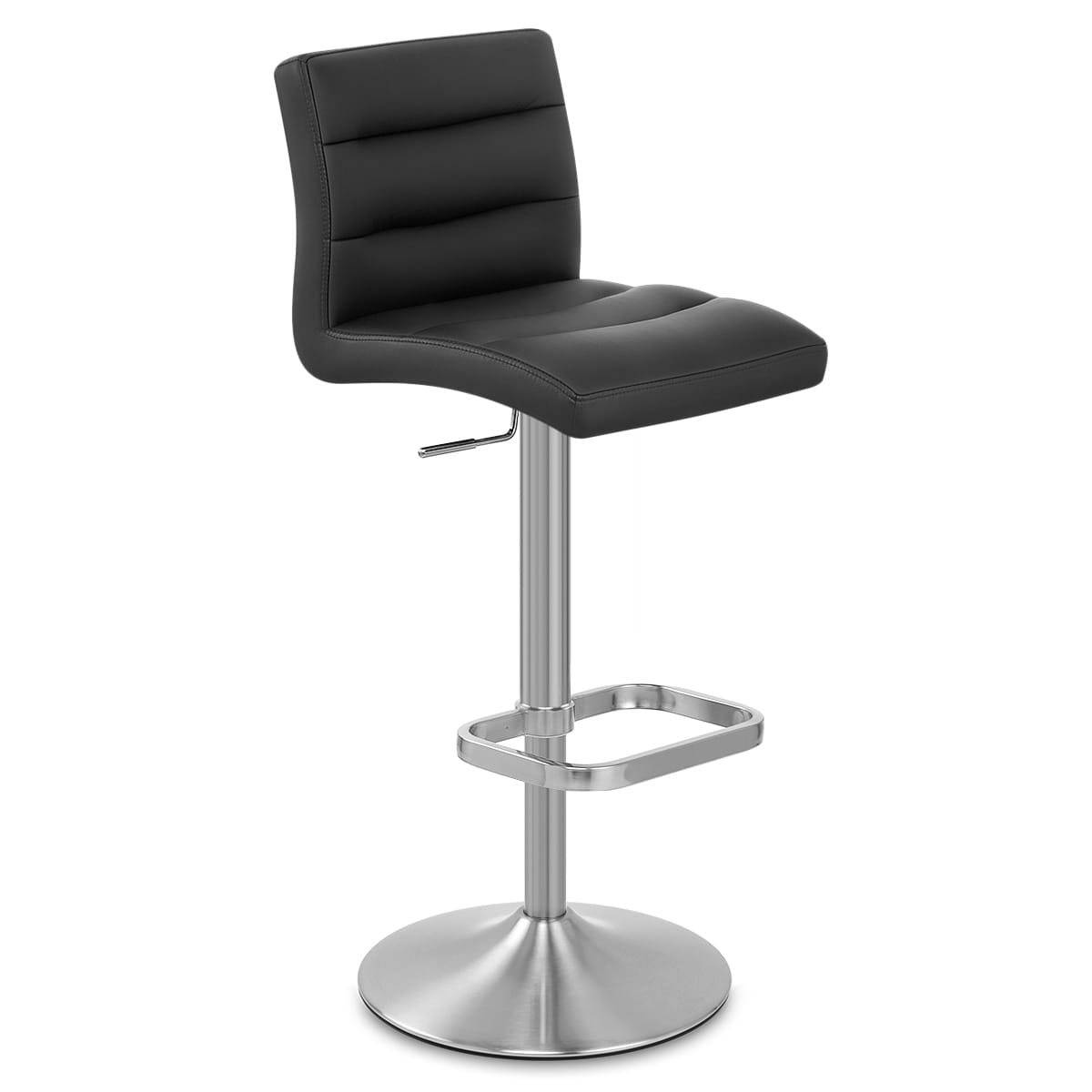 Lush Brushed Steel Bar Stool Black