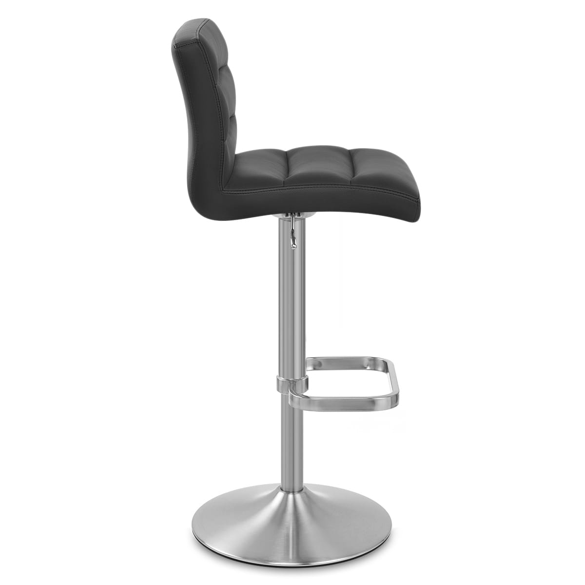 Lush Brushed Steel Bar Stool Black