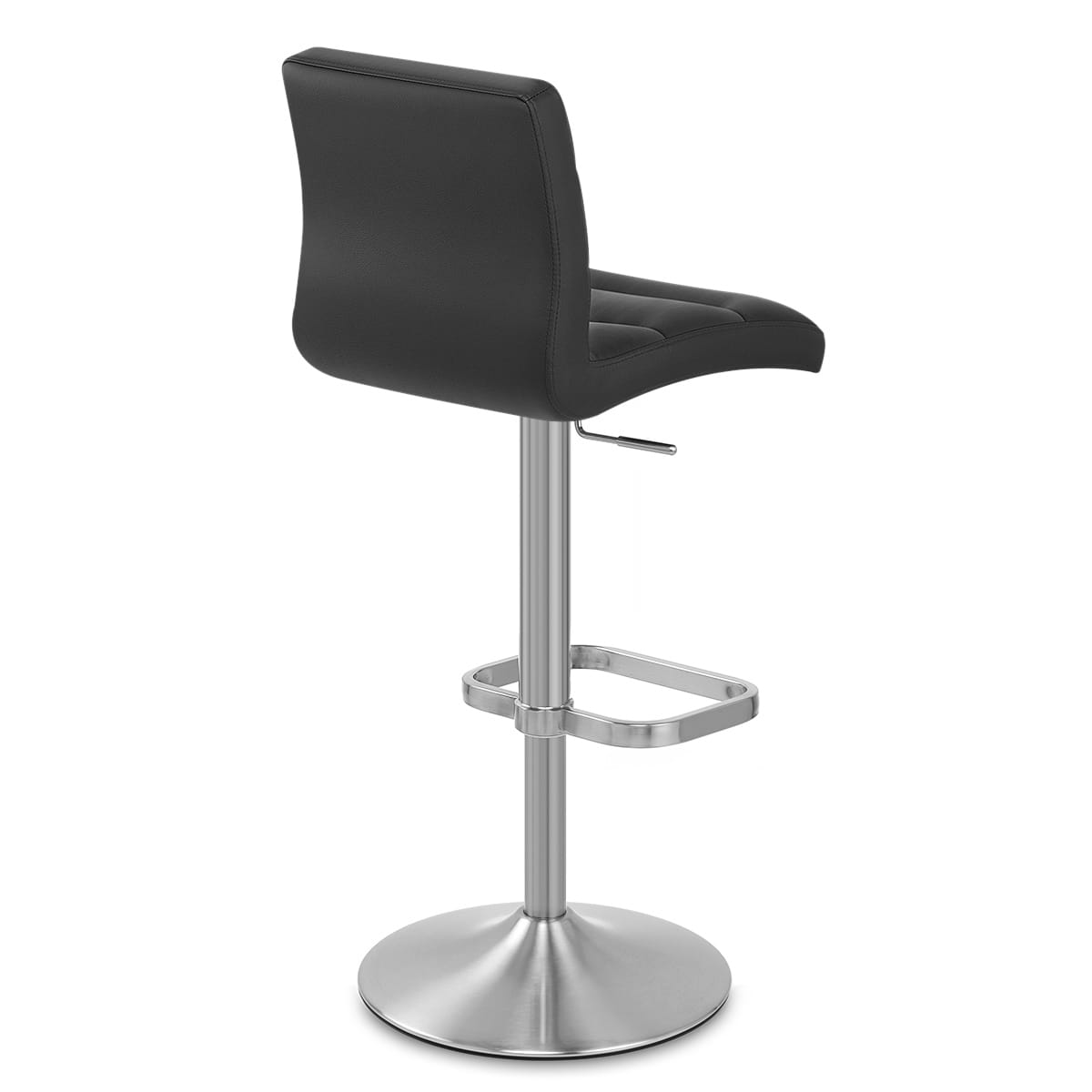 Lush Brushed Steel Bar Stool Black