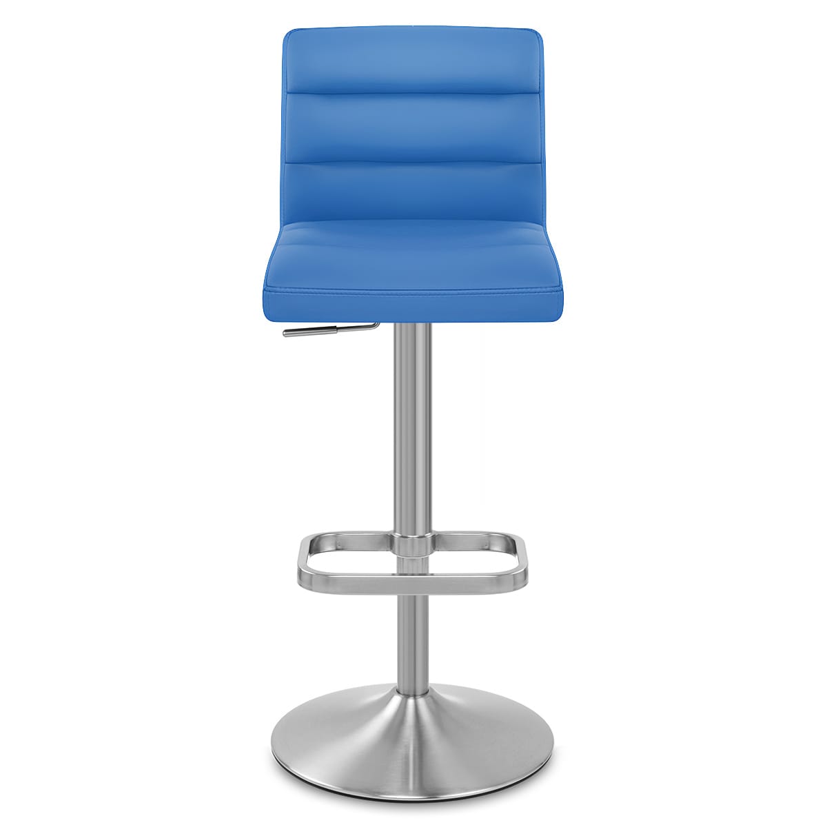 Lush Brushed Steel Bar Stool Blue