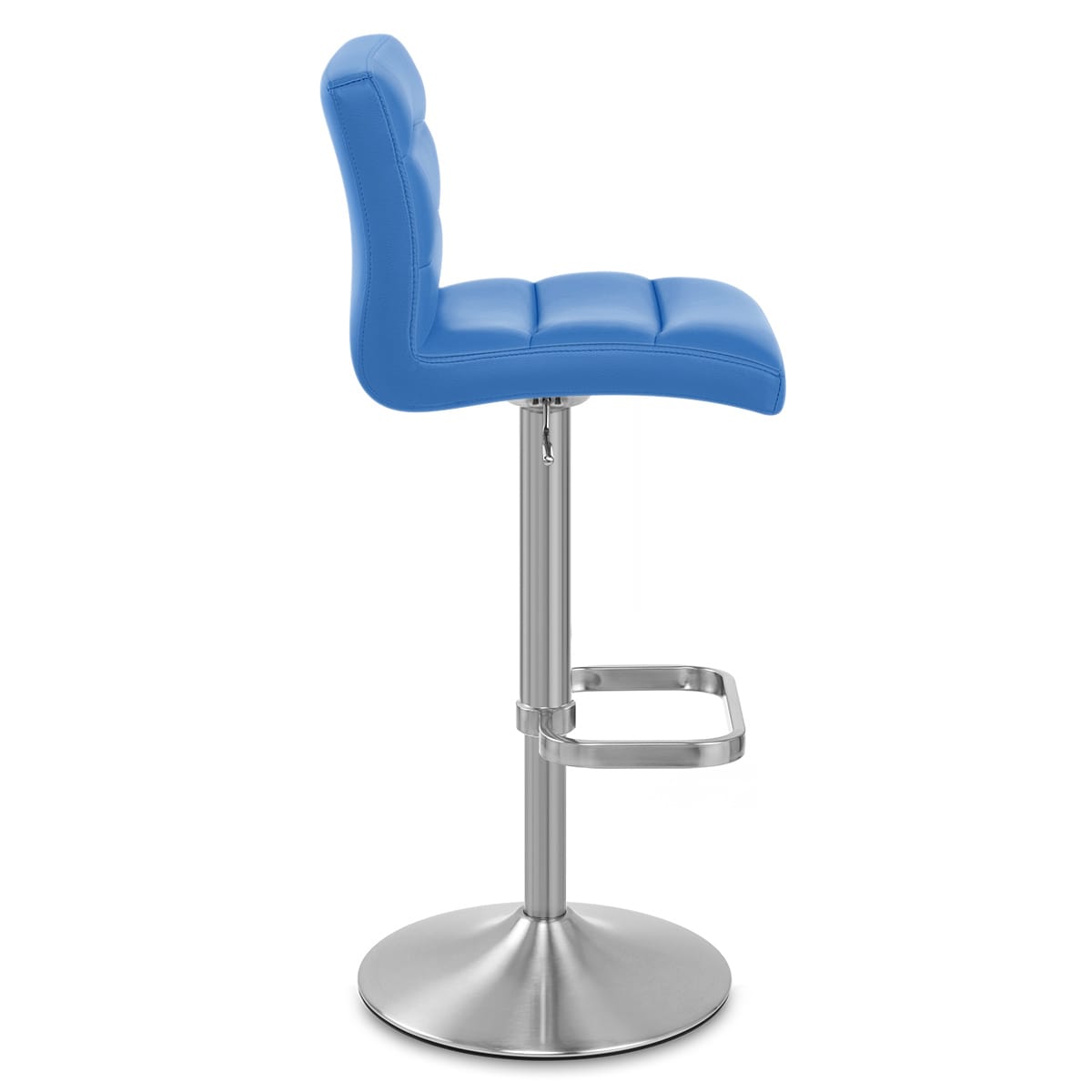 Lush Brushed Steel Bar Stool Blue