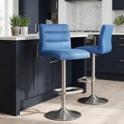 Lush Brushed Steel Bar Stool Blue