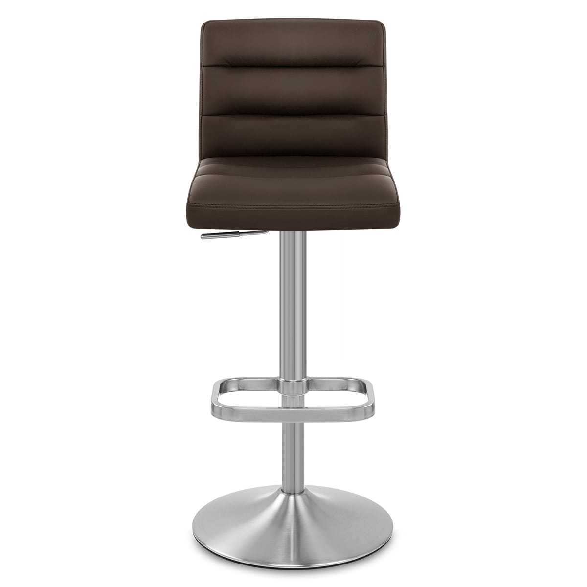 Lush Brushed Steel Bar Stool Brown