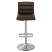 Lush Brushed Steel Bar Stool Brown