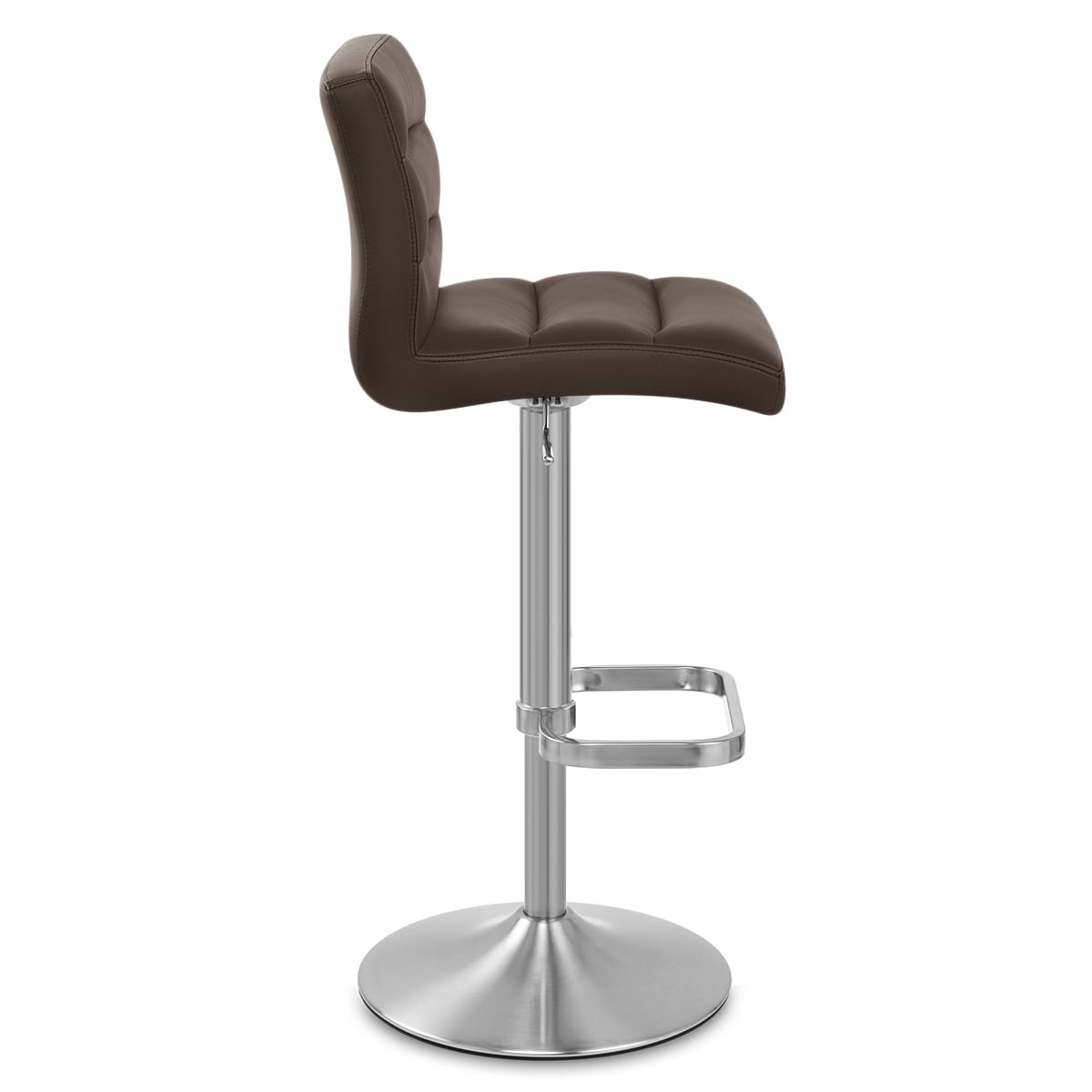 Lush Brushed Steel Bar Stool Brown