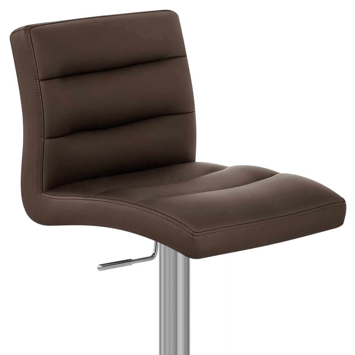 Lush Brushed Steel Bar Stool Brown