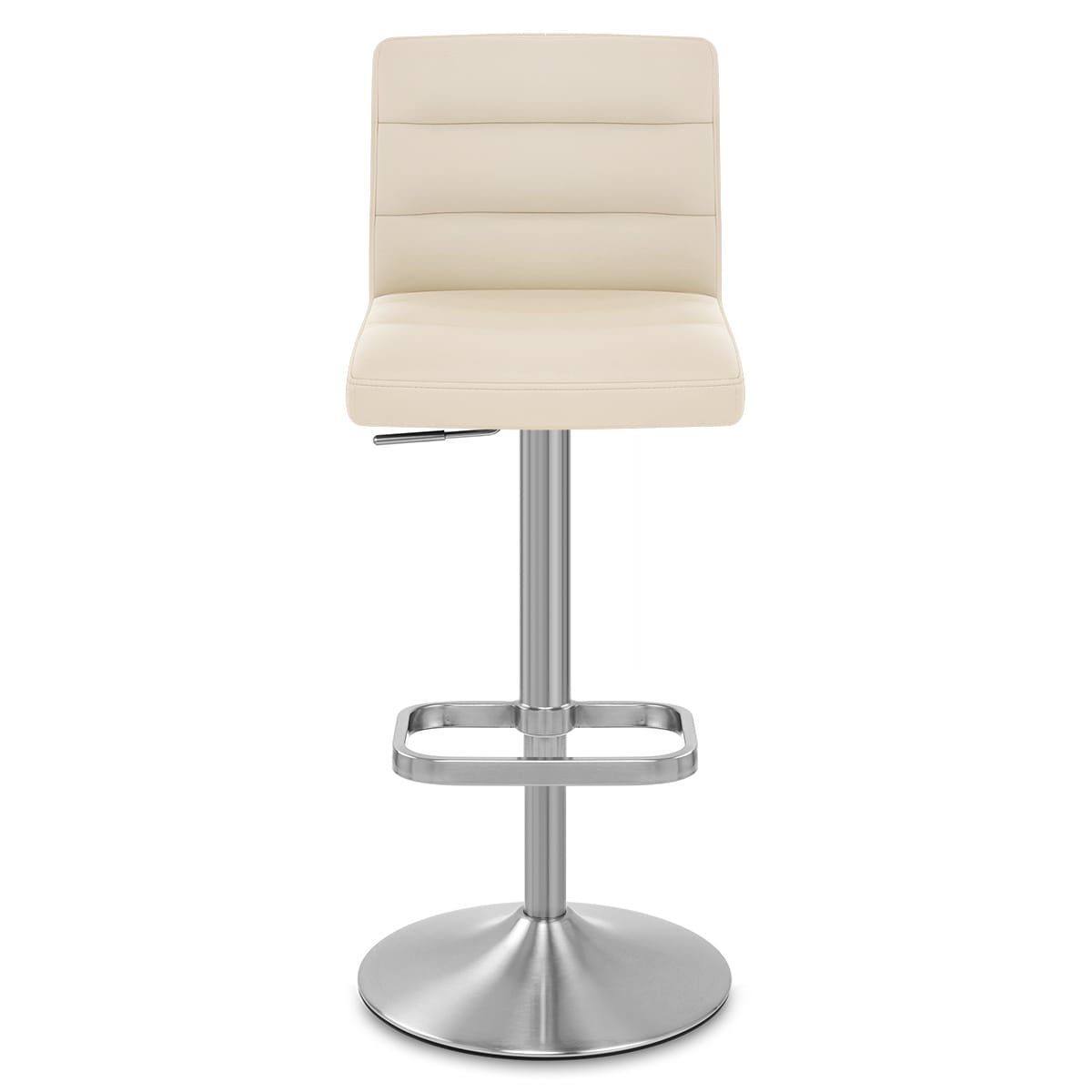 Lush Brushed Steel Bar Stool Cream
