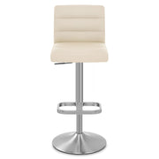 Lush Brushed Steel Bar Stool Cream