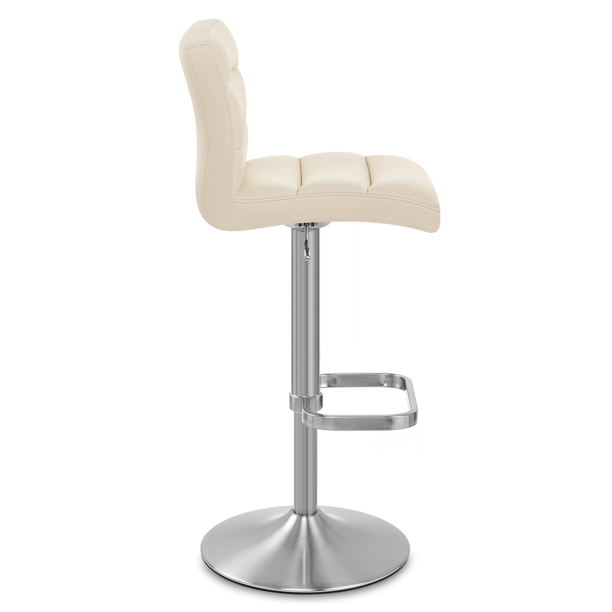 Lush Brushed Steel Bar Stool Cream