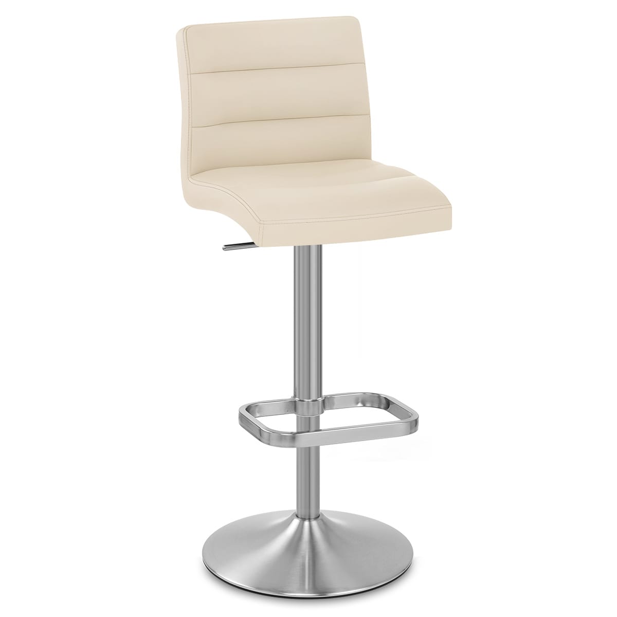 Lush Brushed Steel Bar Stool Cream