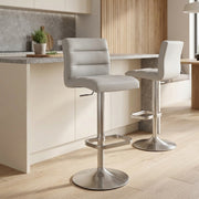 Lush Brushed Steel Bar Stool Grey