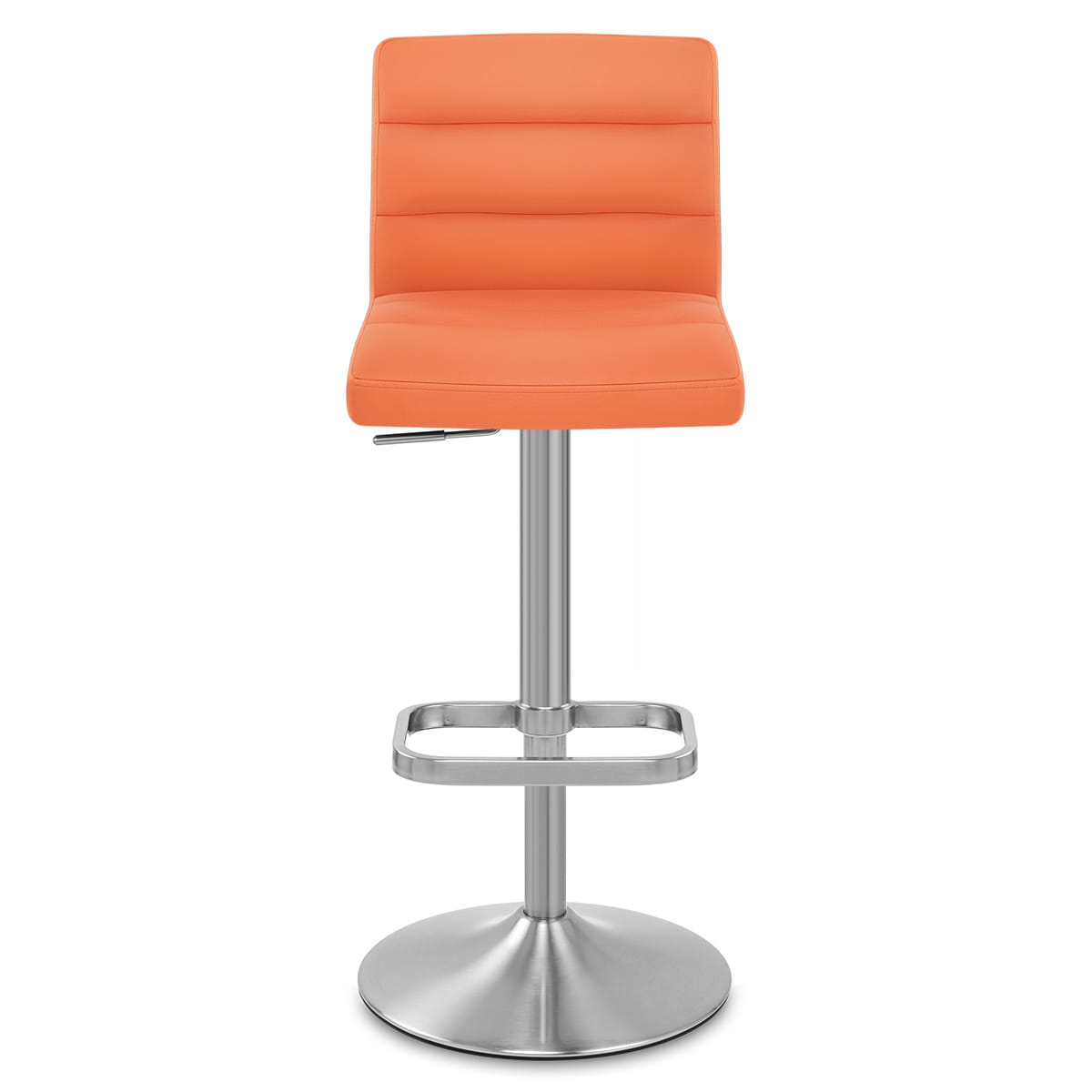 Lush Brushed Steel Bar Stool Orange