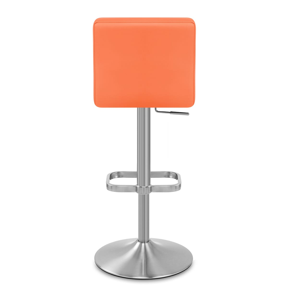 Lush Brushed Steel Bar Stool Orange