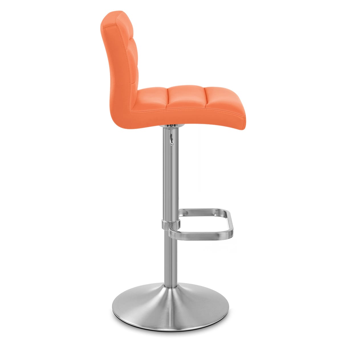 Lush Brushed Steel Bar Stool Orange