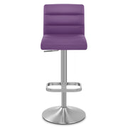 Lush Brushed Steel Bar Stool Purple