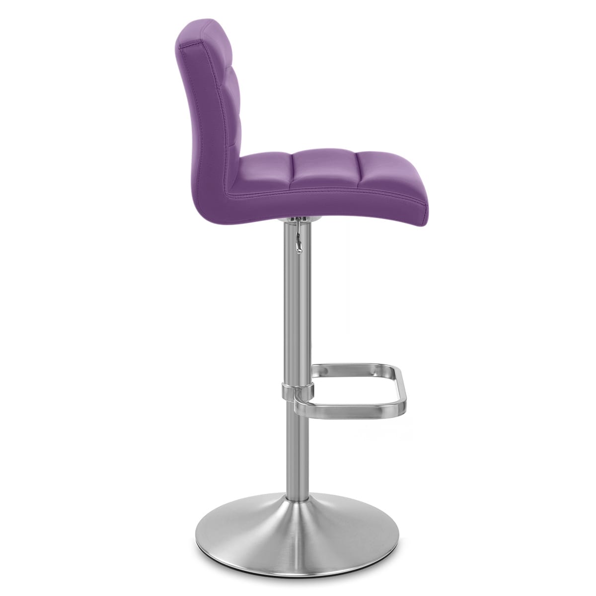 Lush Brushed Steel Bar Stool Purple
