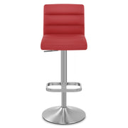 Lush Brushed Steel Bar Stool Red