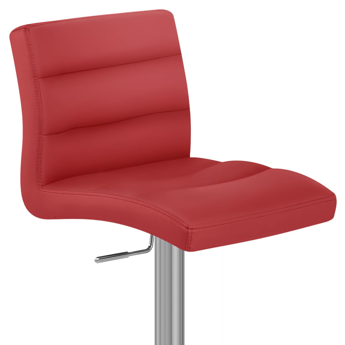 Lush Brushed Steel Bar Stool Red
