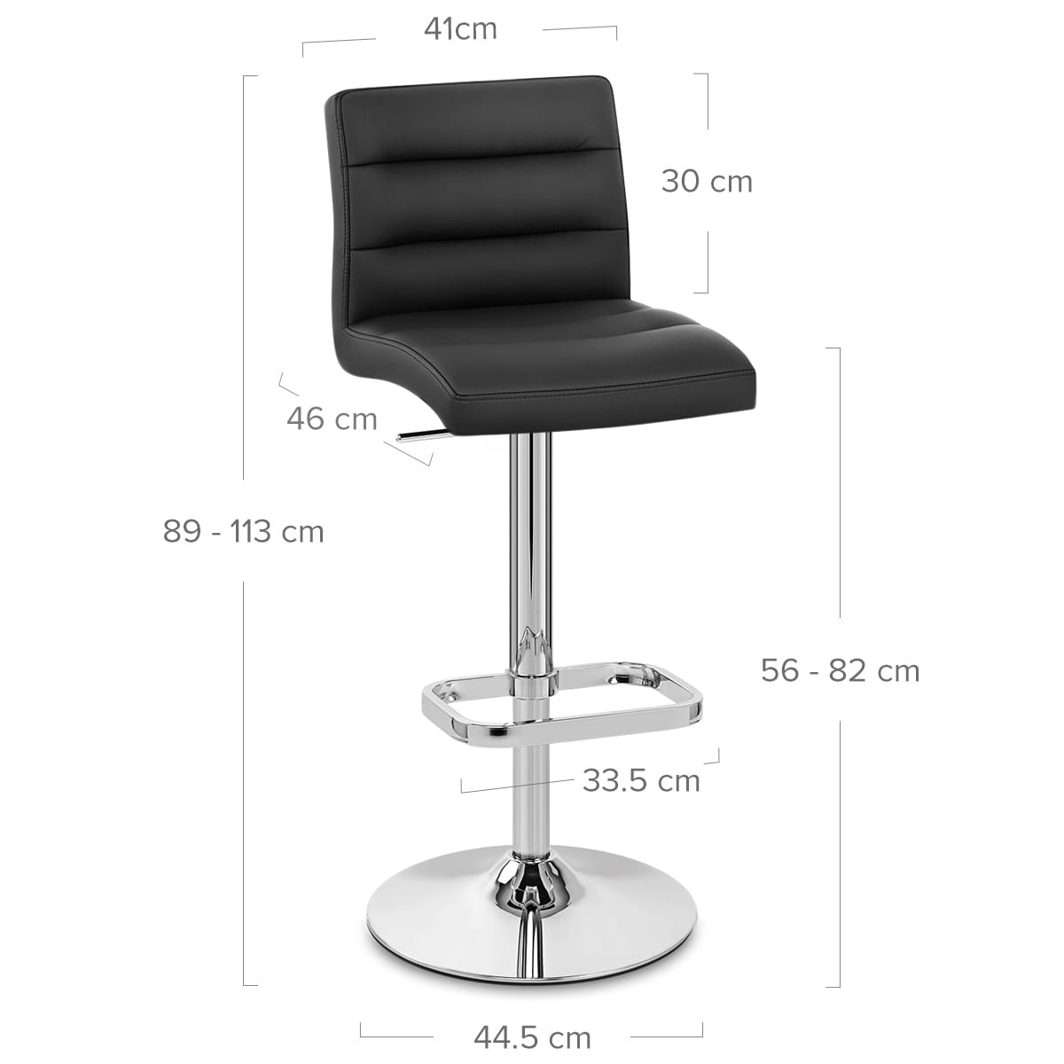 Lush Chrome Stool Black