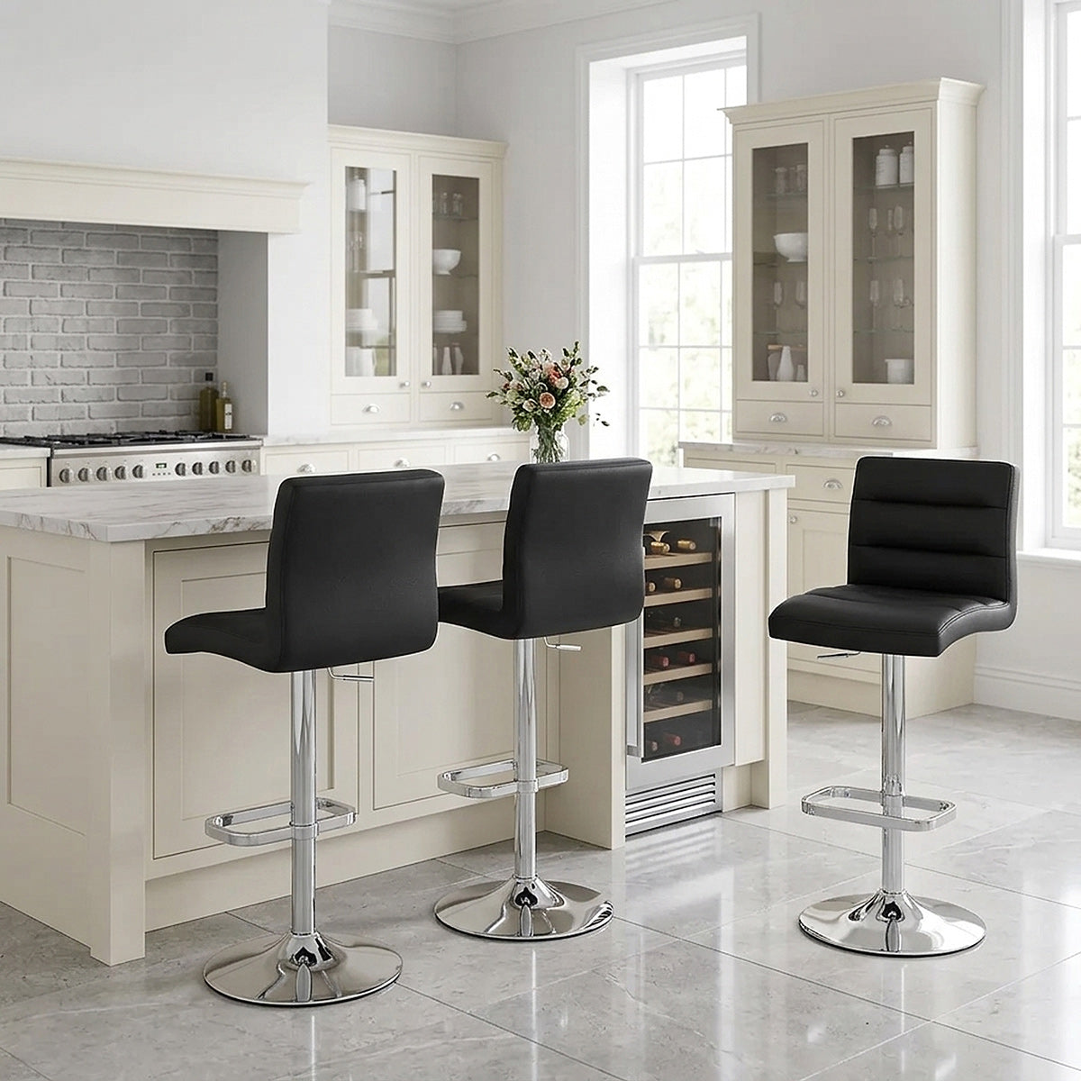 Lush Chrome Stool Black