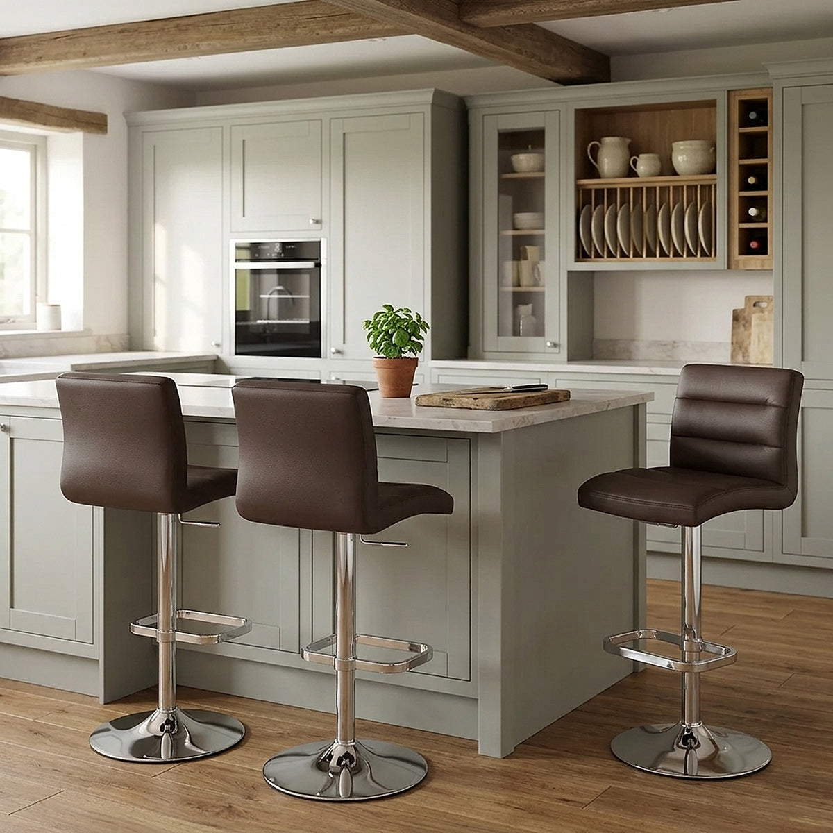 Lush Chrome Stool Brown