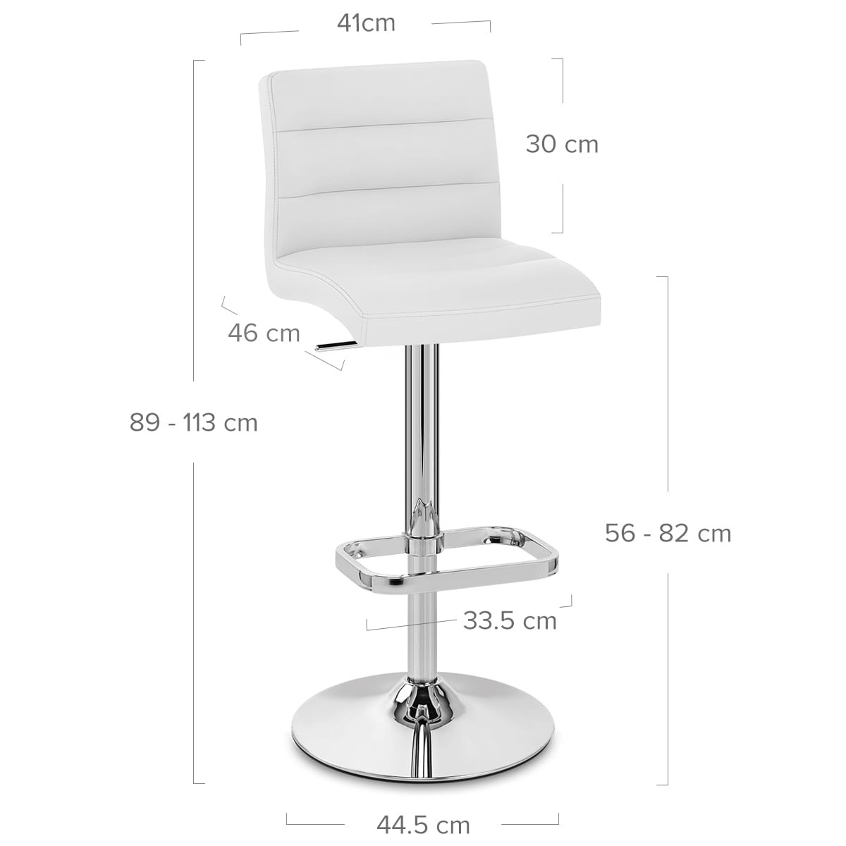 Lush Chrome Stool White