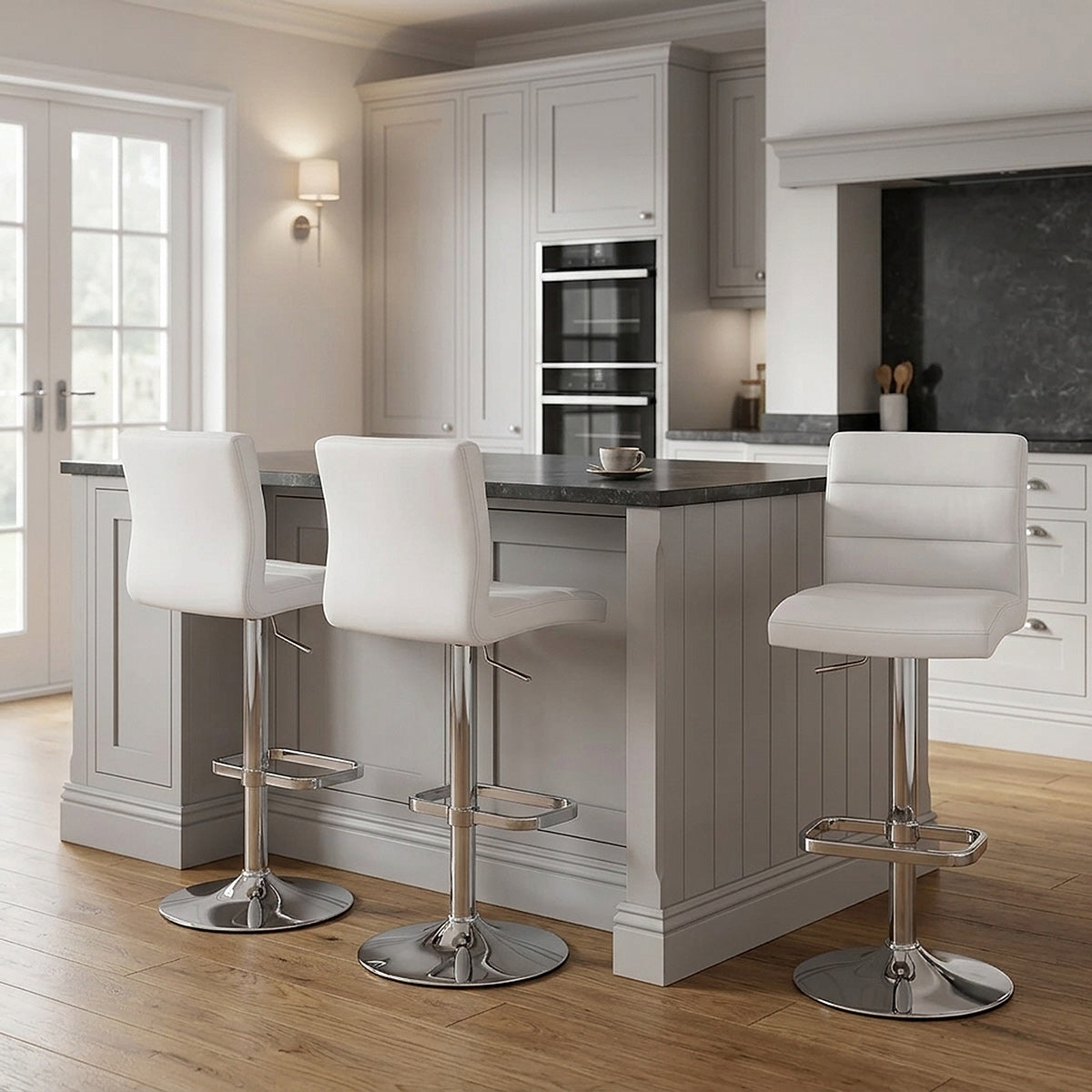 Lush Chrome Stool White