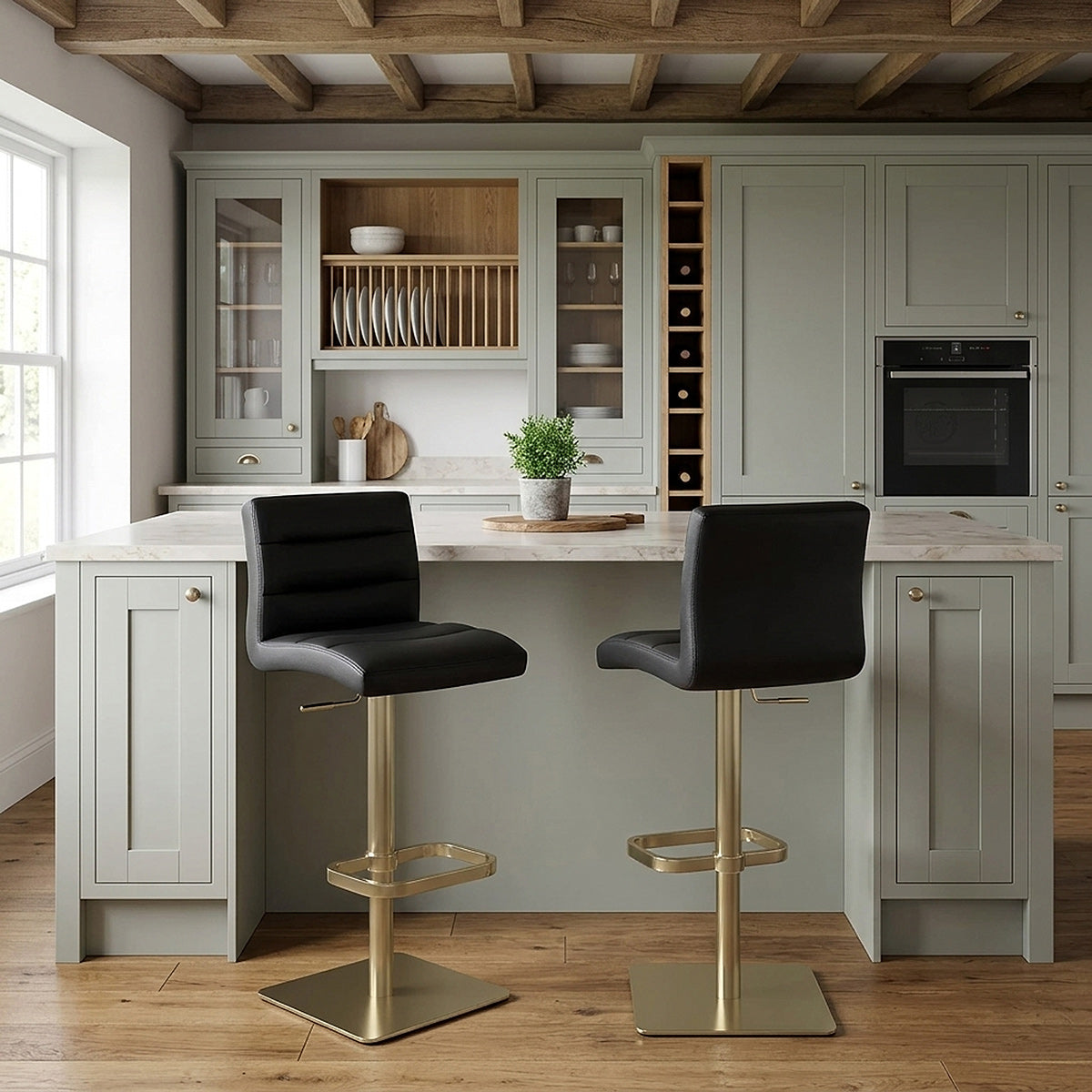 Lush Gold Stool Black
