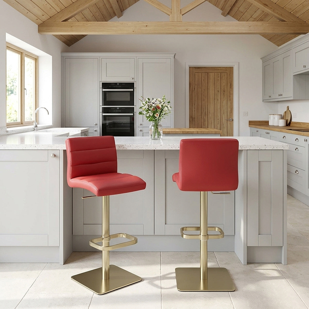 Lush Gold Stool Red