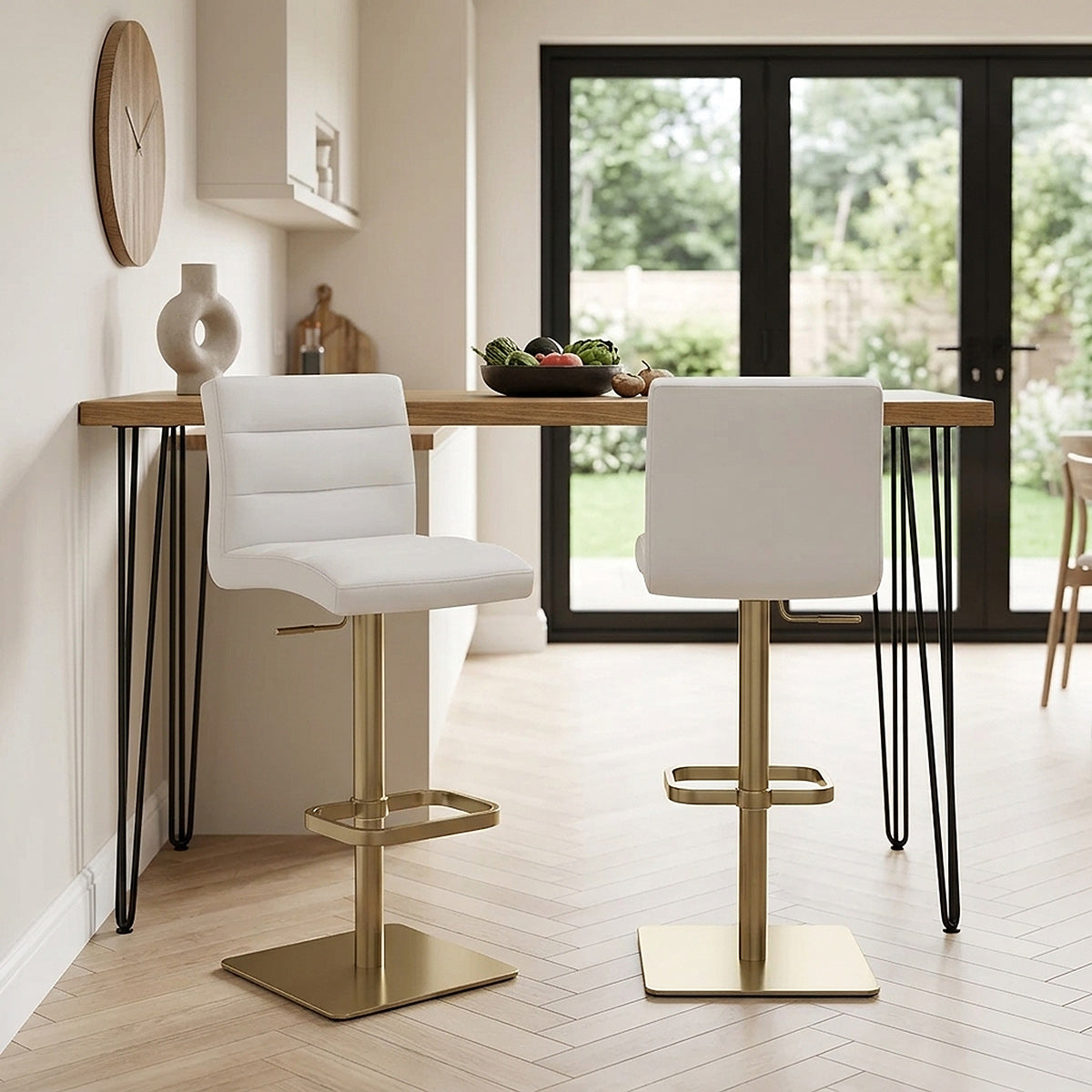 Lush Gold Stool White