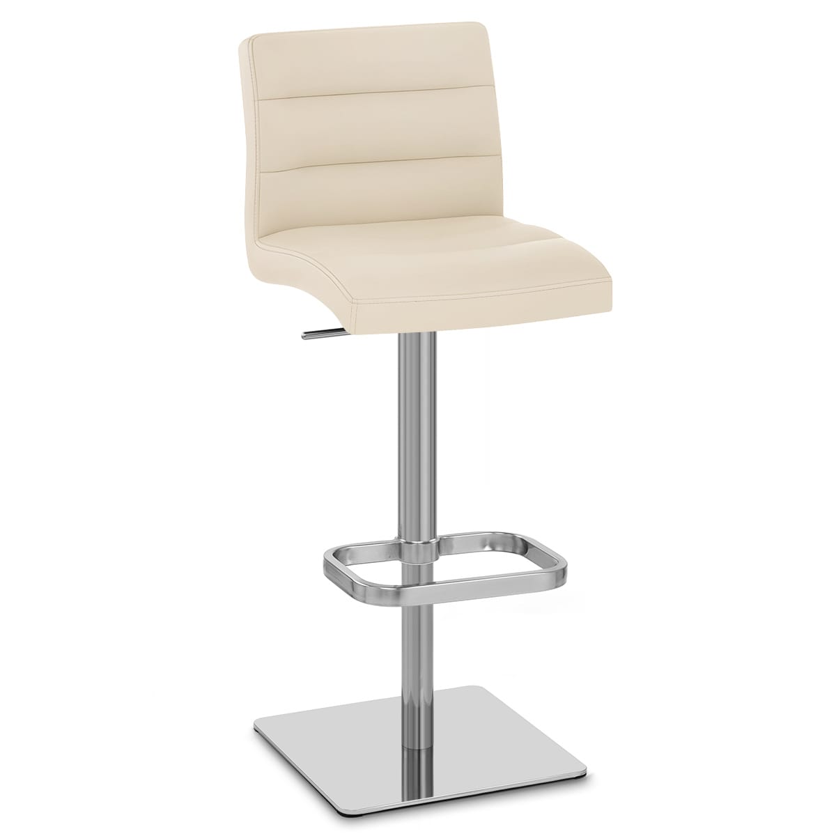 Lush Real Leather Brushed Stool Cream