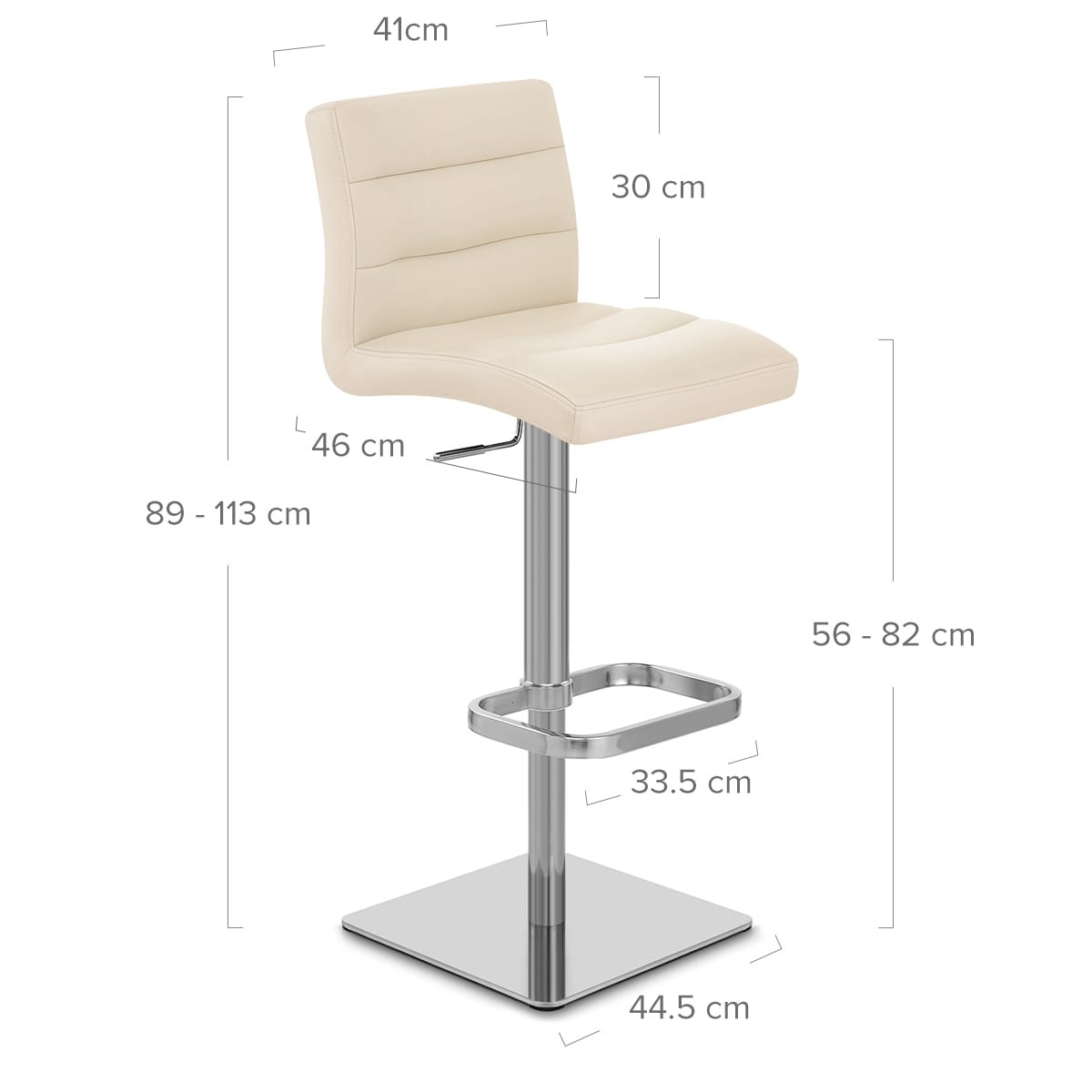 Lush Real Leather Brushed Stool Cream