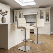 Lush Real Leather Brushed Stool Cream