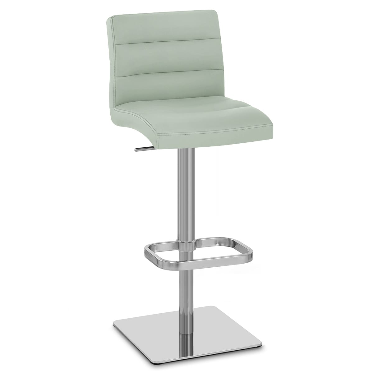 Lush Real Leather Brushed Stool Green