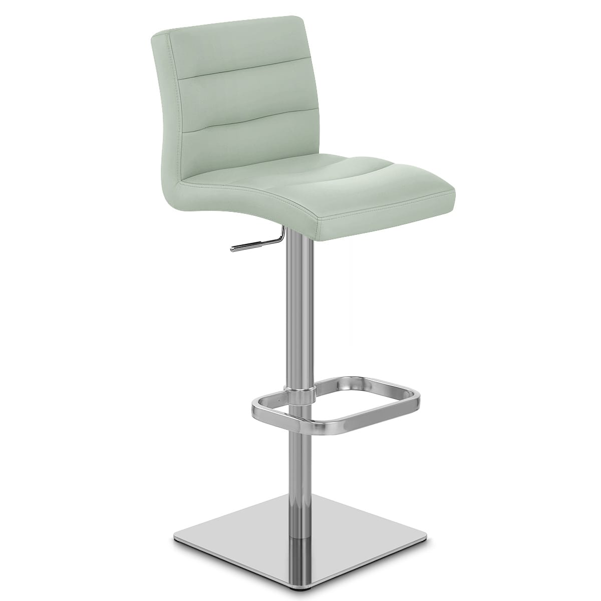 Lush Real Leather Brushed Stool Green