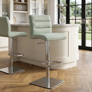 Lush Real Leather Brushed Stool Green