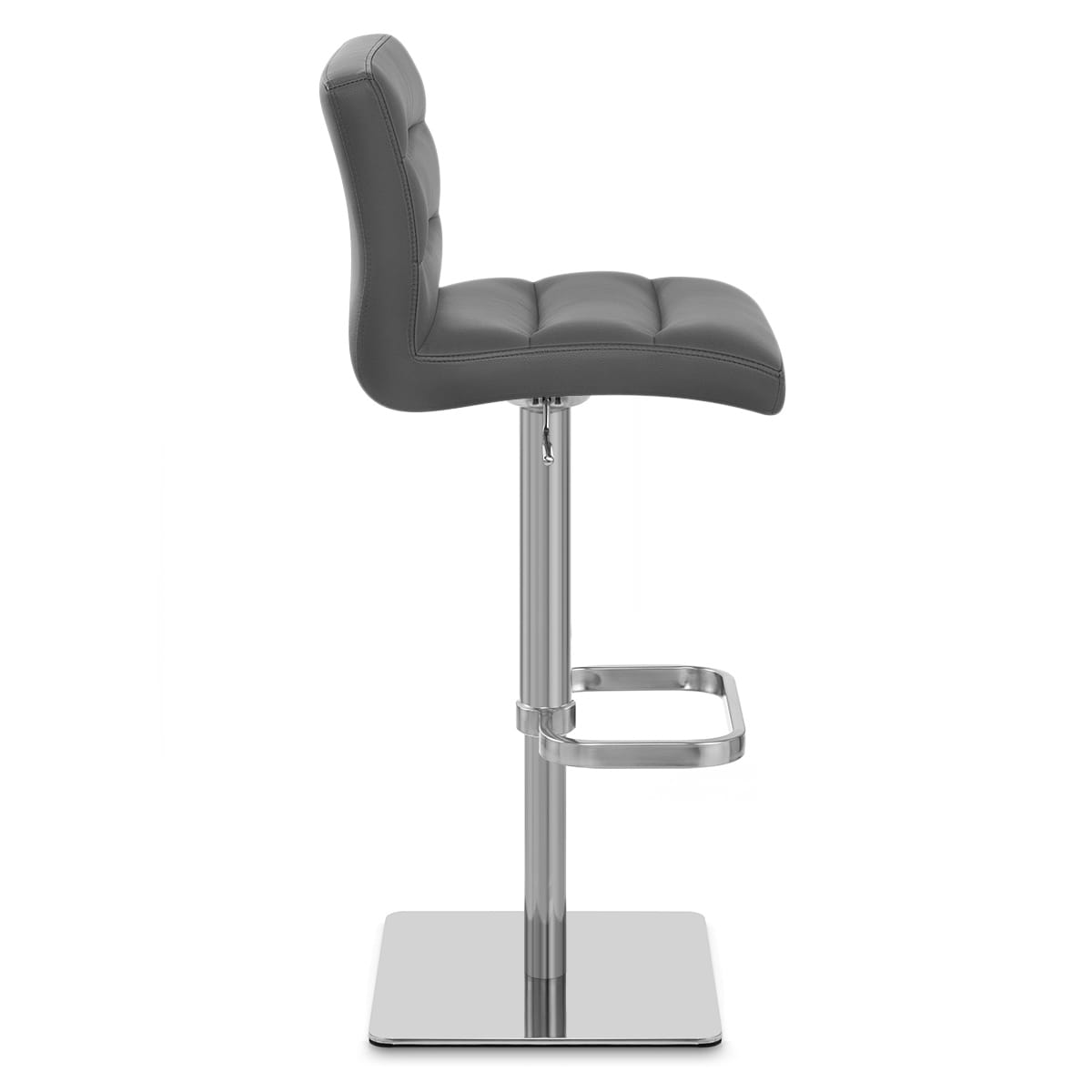 Lush Real Leather Brushed Stool Grey