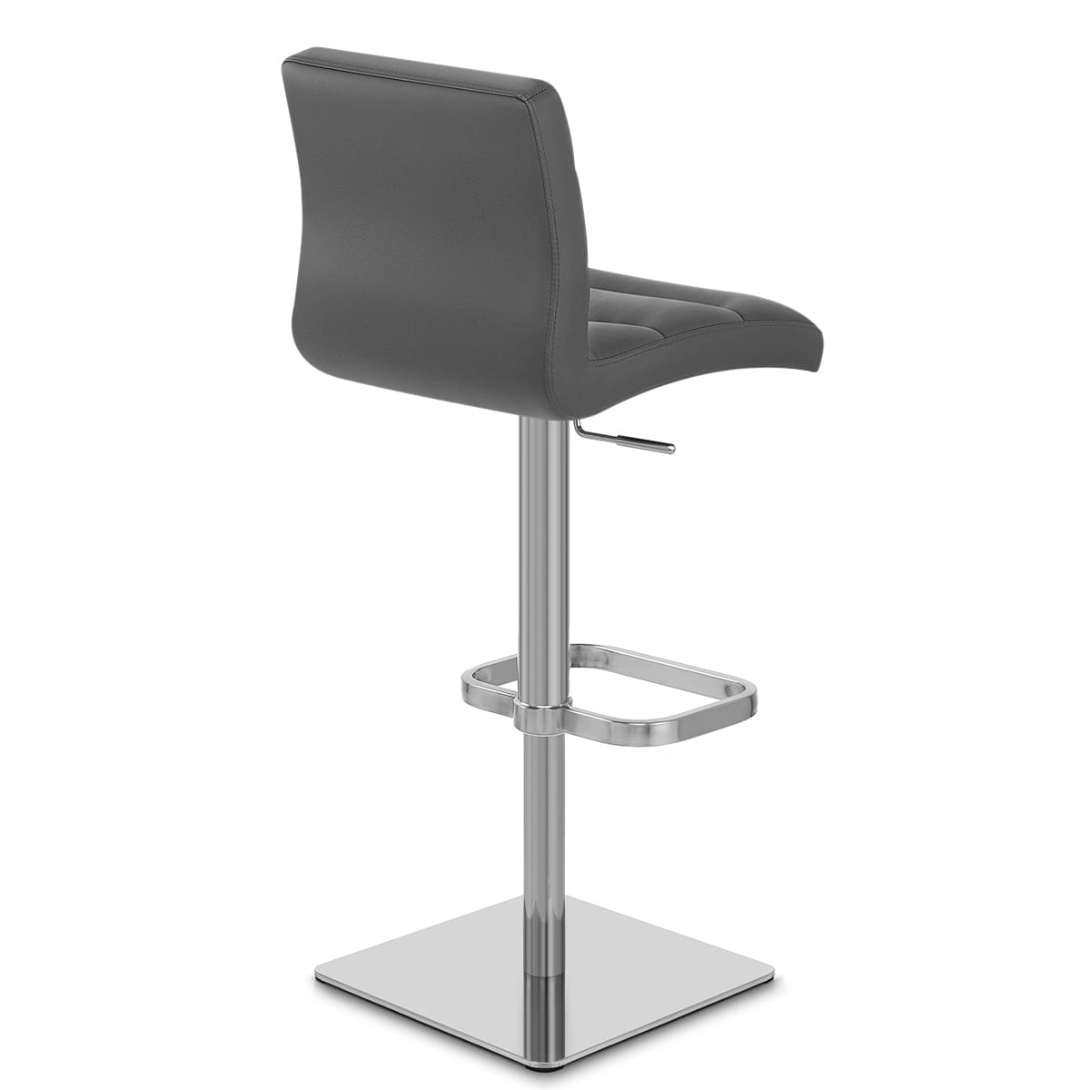 Lush Real Leather Brushed Stool Grey